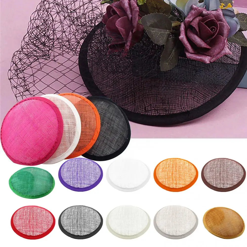 Women Sinamay Cocktail Hat Fascinator Round Base Millinery DIY Craft Accessory