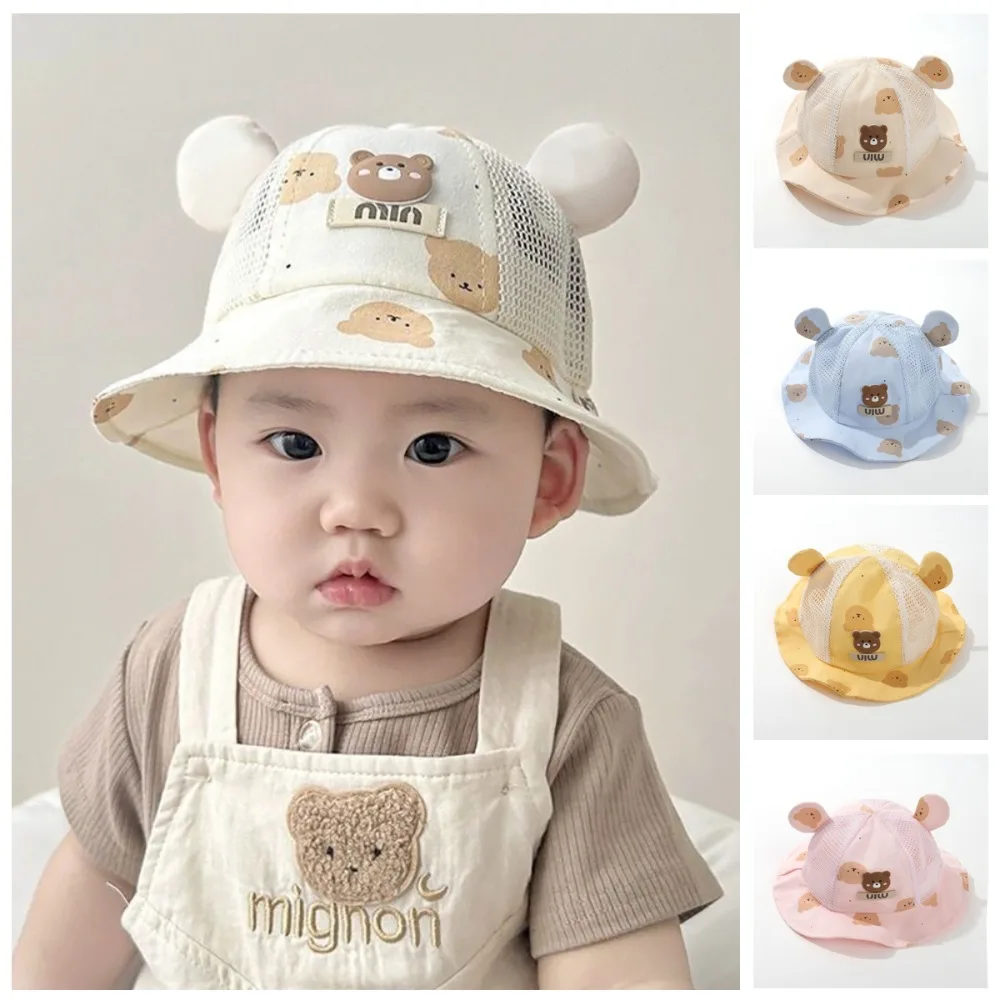 

Fashion Trendy Bucket Hat Anti-Sun Adjustable Sunscreen Hat Cute Bear Breathable Fisherman Hat Summer
