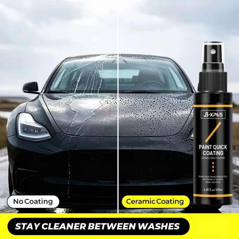 Quick Car Coating Agent, Convenient Fast Coating, Boost Gloss & Repel Water For Car Paintwork