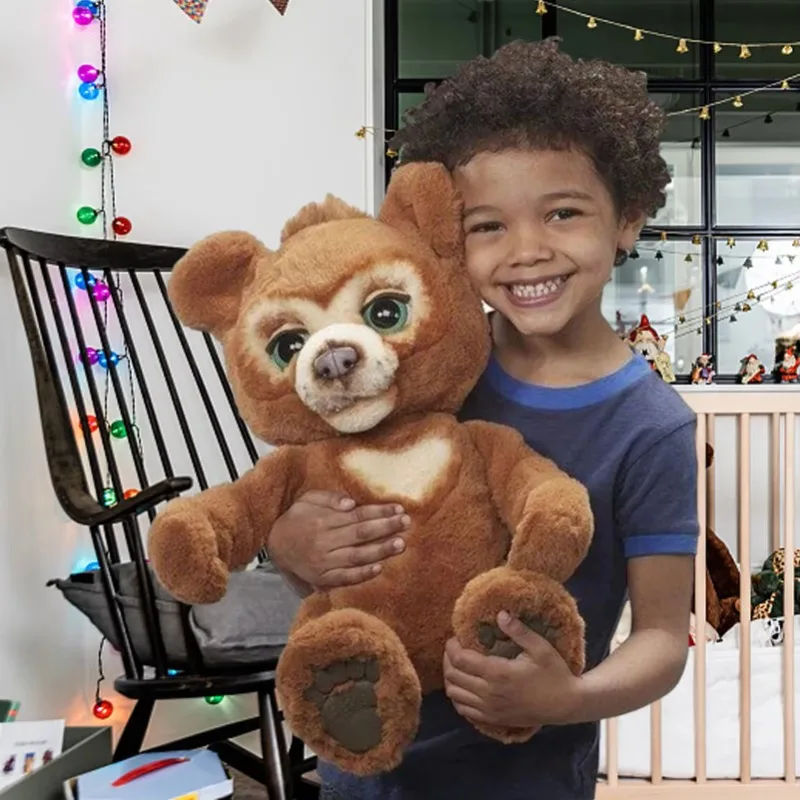 

24cm Cute Soft Plush Toys for Children The Curious Bear with Music Plush Toy Charged Bear Cute Bear Gifts Toys for Girls
