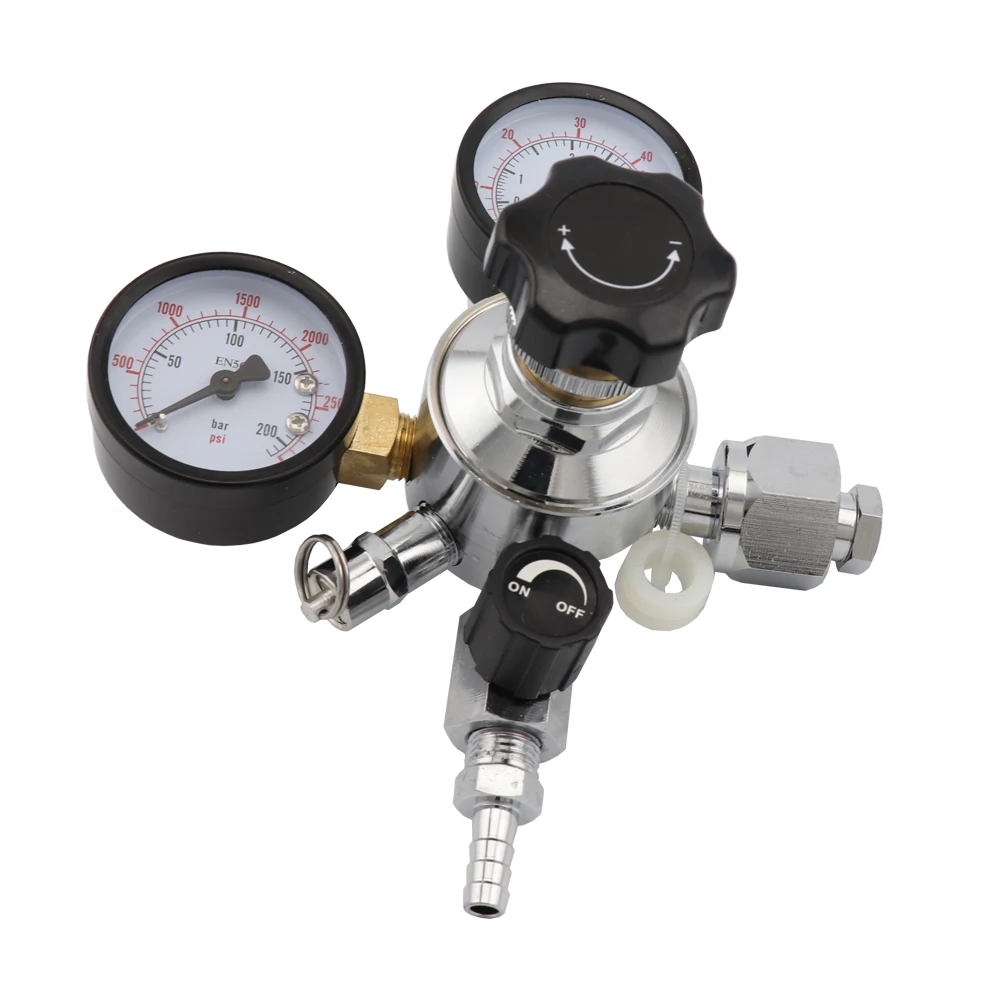 3000PSI Pressure Dual Guage Co2 Regulator with Safety Pressure Relief Valve Homebrew Keg Kegerator Beer Regulator W21.8 view 2