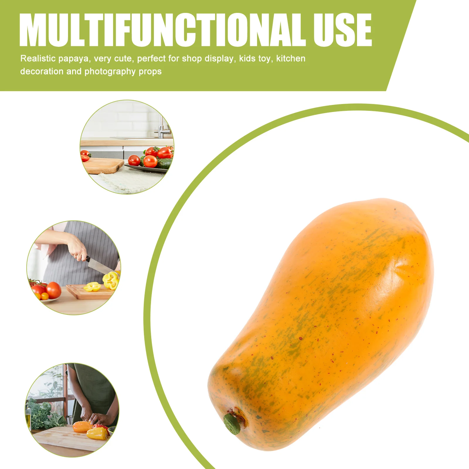 

Lifelike Papaya Simulation Props Artificial Fruit for Home Party Bar Decoration Photography Backgrounds Role Play Learning
