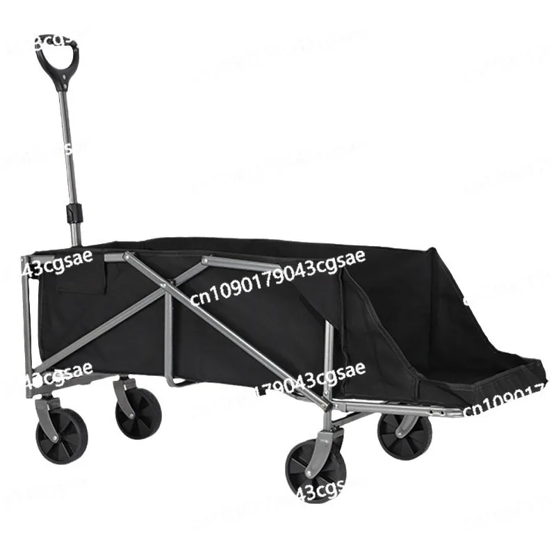 Folding Stall Car, Scenic Oxford Cloth Reinforced Camping Cart, Portable Folding Outdoor Picnic Cart