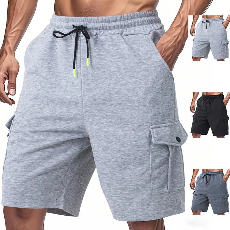 

Loose Fit Five Inch Sporty Men's Shorts with Multiple Pockets Heavyweight Casual American Style Summer Wear Comfortable Shorts