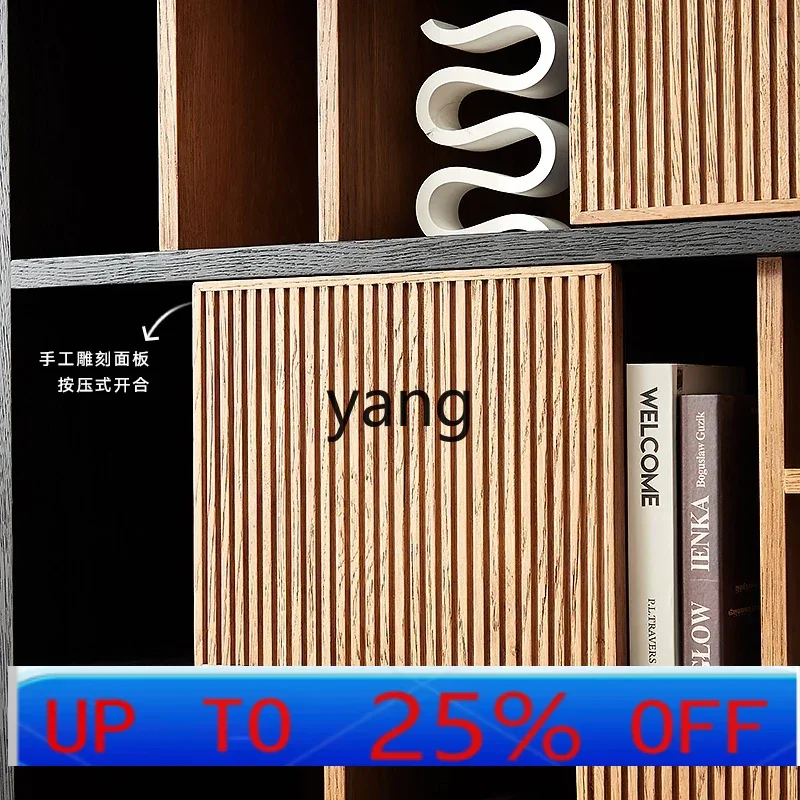 

lmm modern simple color matching bookcase wabi-sandy wind designer creative solid wood display cabinet