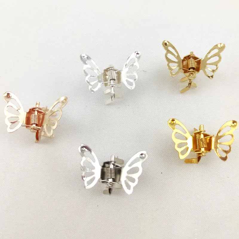 10pcs Mini Hollow Out Butterfly Design Sweet Metal Hair Clip Retro Bangs Fixed Clip Decoration Hair Grasping For Women And Girls image 3