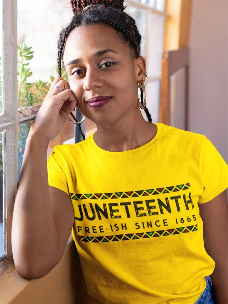 2020 Juneteenth Shirt Free-ish Since 1865 T-shirt Black Pride Black History Shirts BLM Melanin Tees Women Casual Tops