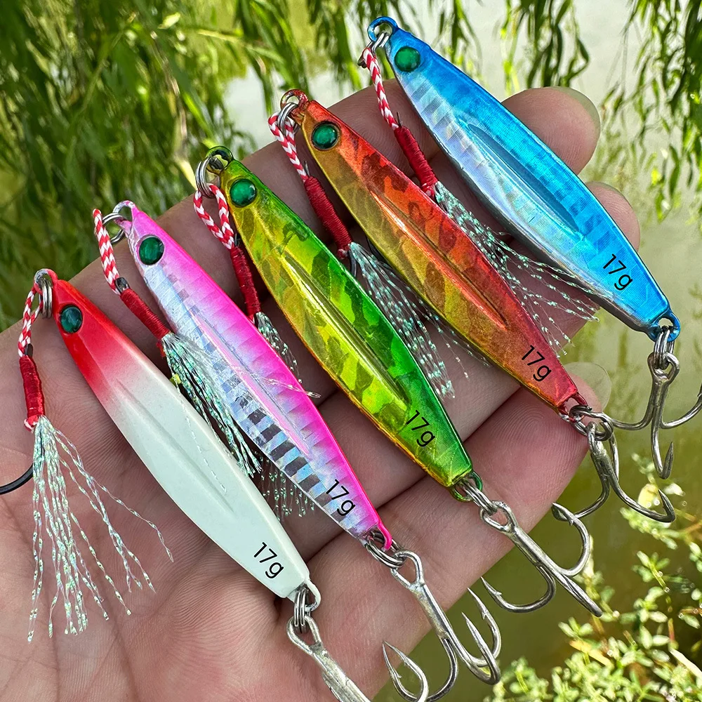 

10Pcs Metal Spinner Cast Jig Spoon Fishing Lure 21g - 40g Sinking Hard Artificial Bait Fish Sinking Jig Sea Fishing Lure Tackle