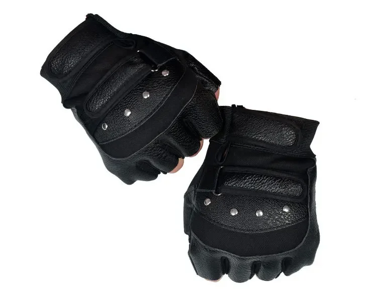 Мотоциклетные перчатки без пальцев для вождения, кожаные перчатки для спорта на открытом воздухе, перчатки с половиной пальца для мужчин и женщин, велосипедные, пешие прогулки, рыбалки, мотоперчатки