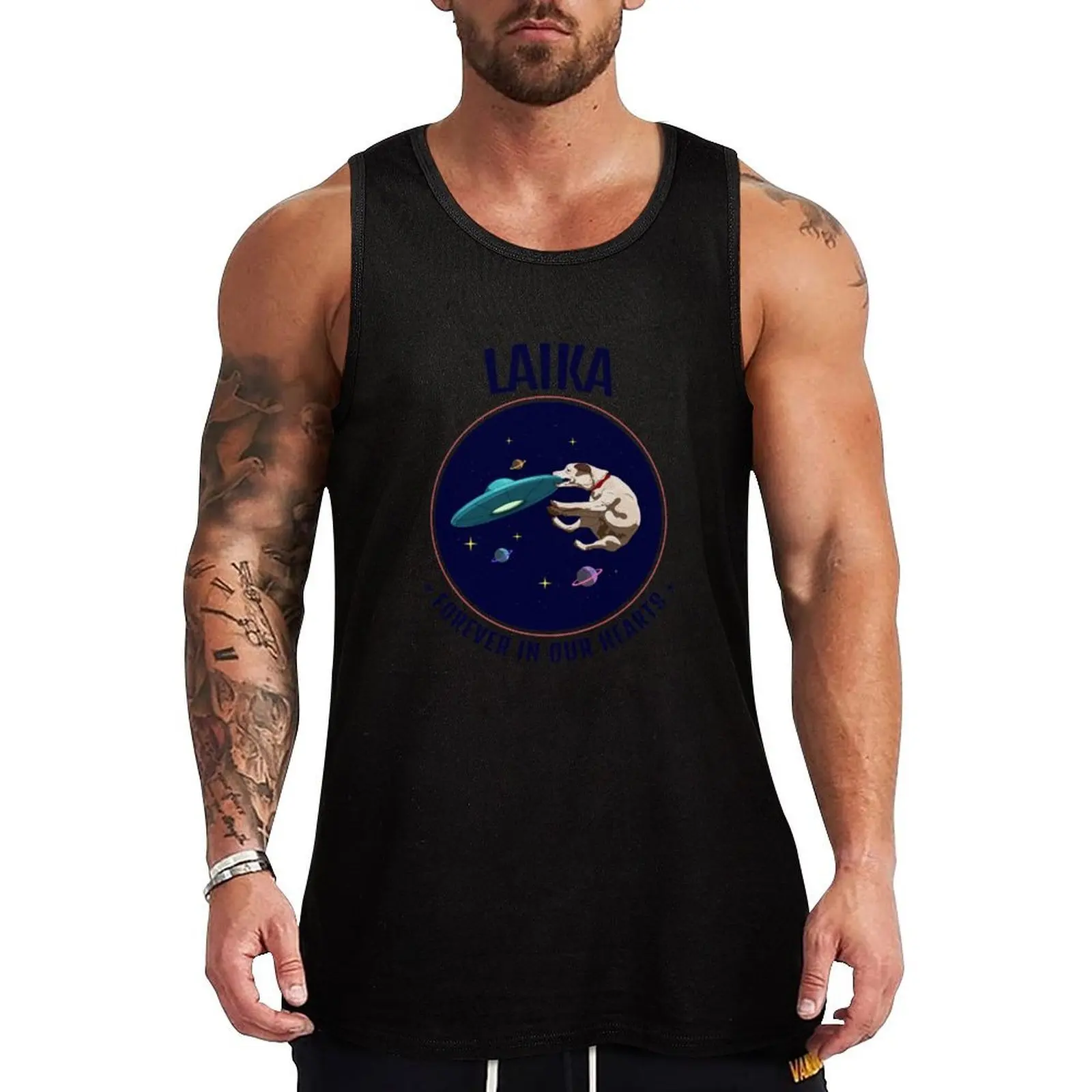

Laika Forever In Our Hearts Tank Top Text Print Tank Top Letter Graphic Casual Sleeveless