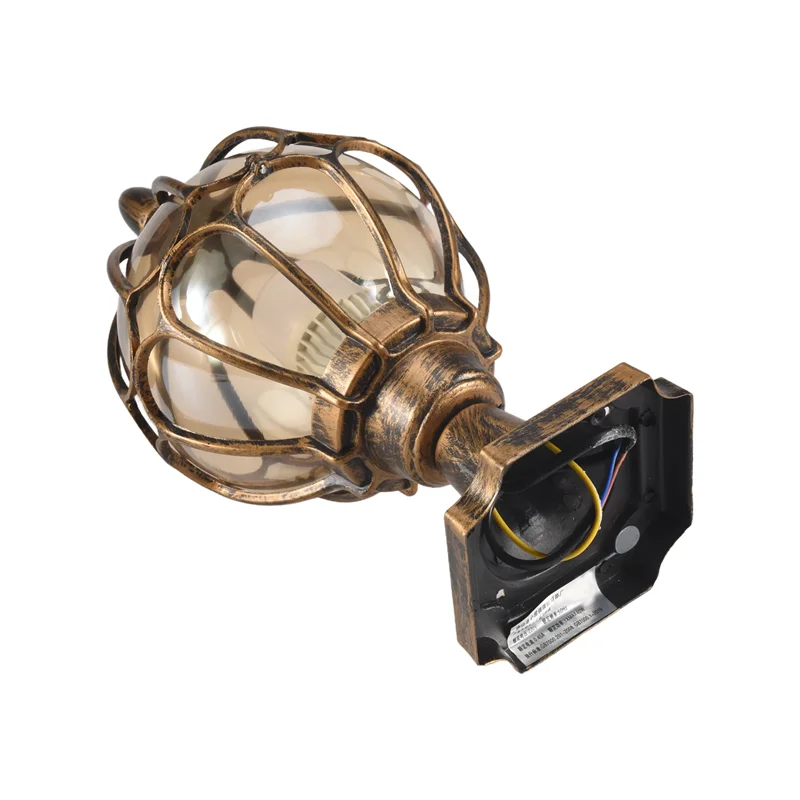 A56X 1Pcs Outdoor Pillar Lamp Globe Glass Shade Door Post Lamp Waterproof Antique Lighting Rainproof Pillar Light