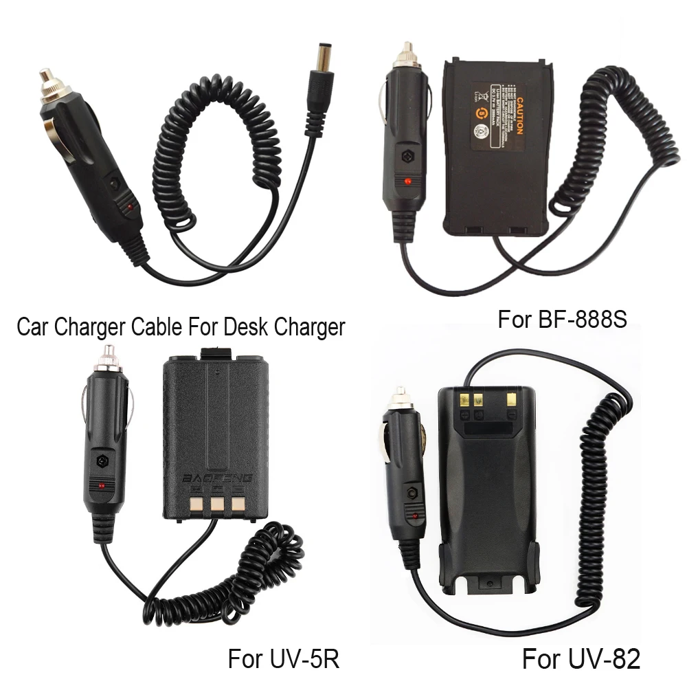 BAOFENG-eliminador de batería de coche, cargador para BaoFeng UV 5R 5RE BF-888S UV-82 9R, Cable de carga Uv-5r TYT TH-F8, encendedor de cigarrillos