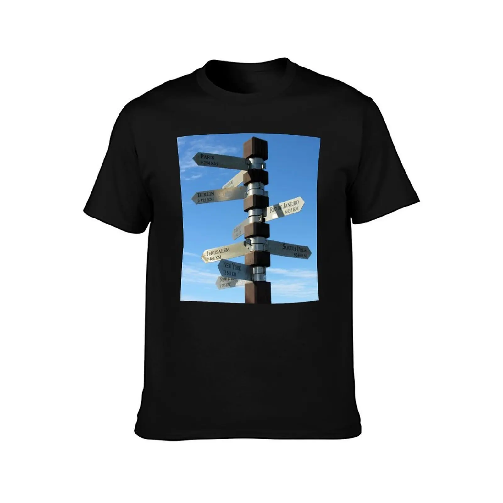 Signpost Directions to the major cities Cape Point T-Shirt Plus Size Workout Short Sleeve Top