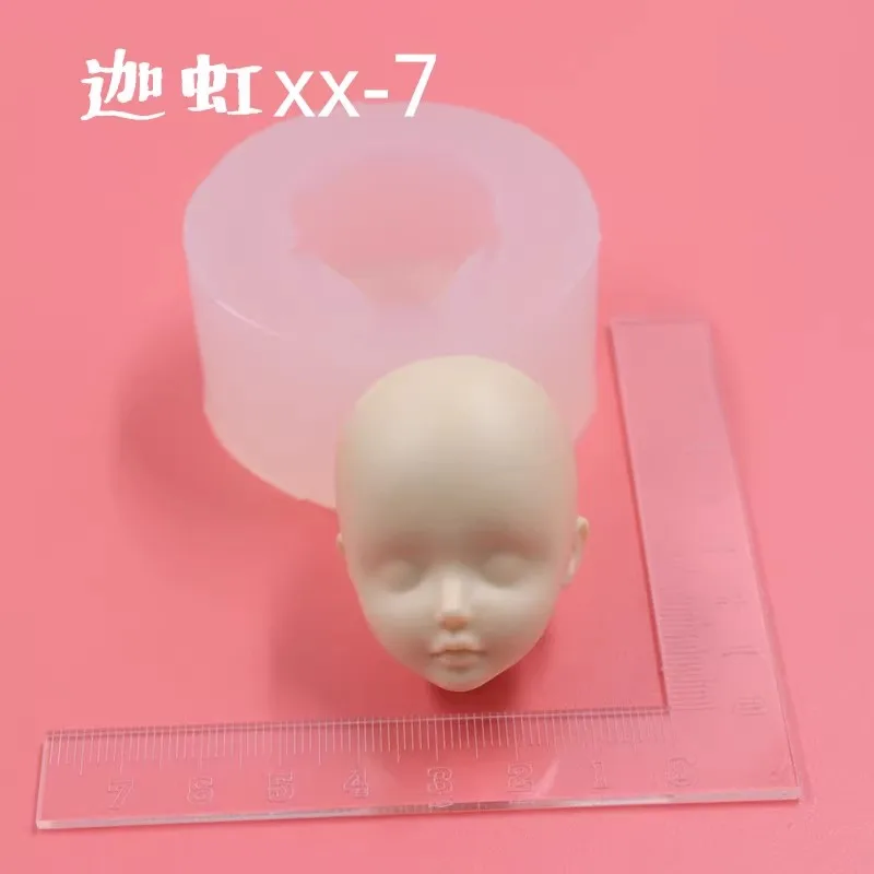 Polymer Clay Silicone Facial Mold DIY Pottery Doll Face Mold Anime Character Face Contour Sculpture Tool