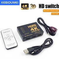 1x5 Port 5 input in to 1 Switch Selector Splitter Hub HD 4K*2K HDMI-compatible Switcher With IR Remote 3D for PS3 Xbox 360 HDTV