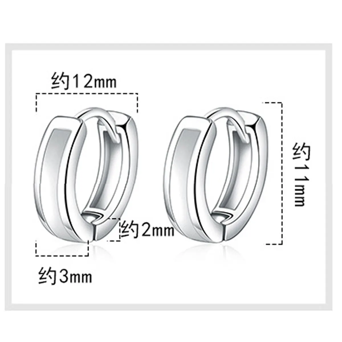 2023 Original Classic Silver Color Small Hoop Earrings White Black Personality Piercing Earings For Women Men Fine Jewelry Gift