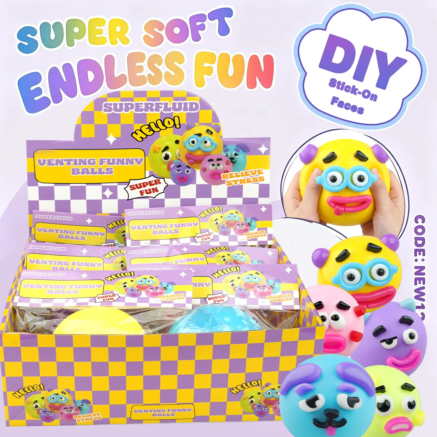 

Dog Face Swap Squishy Slow Rebound Venting Funny Ball Diy Stick On Faces Stress Relief Squeeze Toy For Adult Anxiety Relaxing