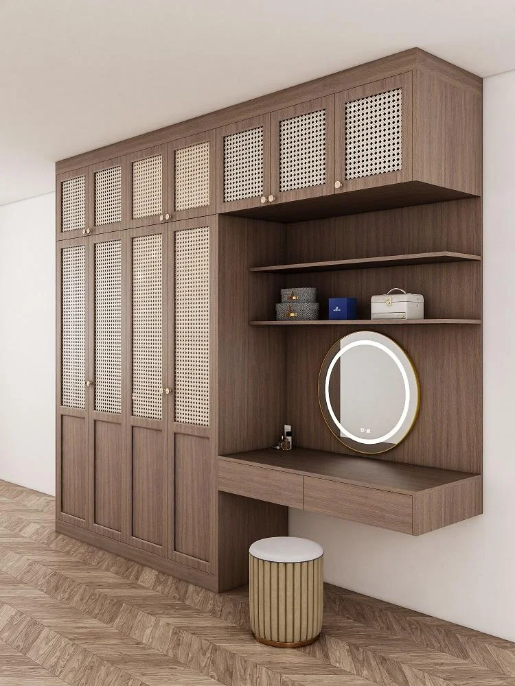 Custom Modern Walk-in Closet Glass Door Wardrobe Light Shaker Design Transparent Cabinet for Bedroom Furniture Home Use
