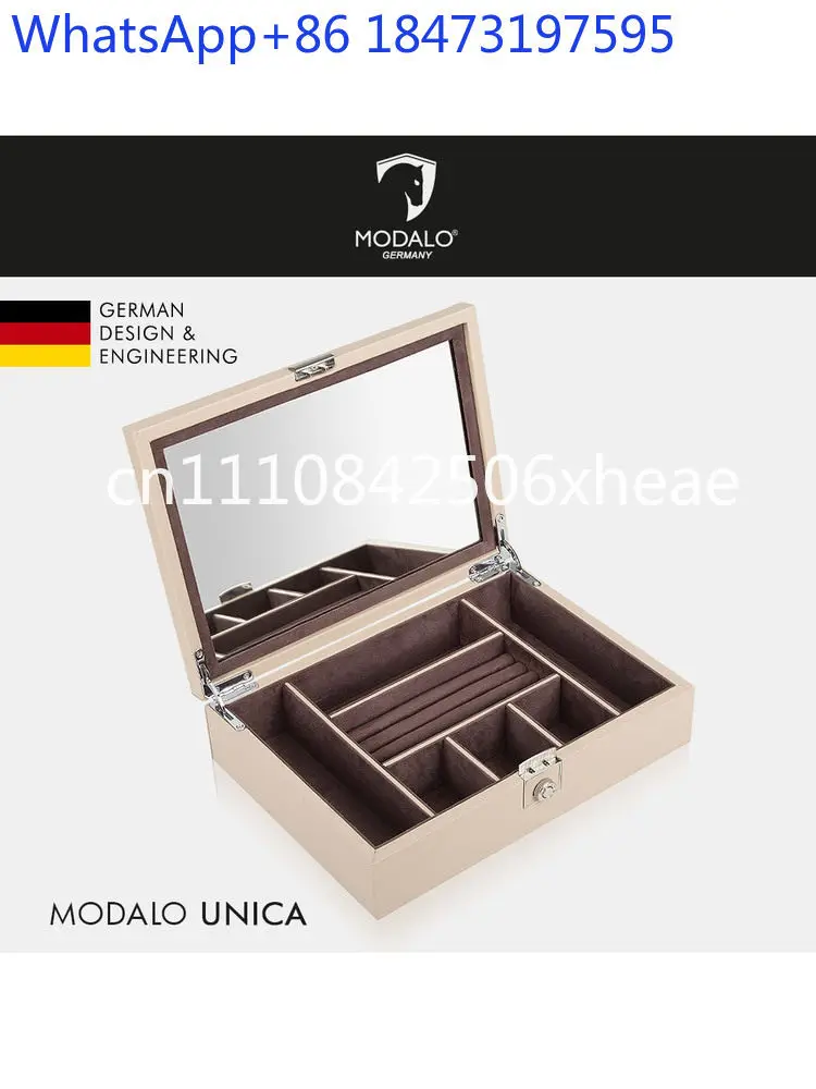 high-end leather jewelry necklace jewelry box, large-capacity multi-layer drawer type, simple storage box