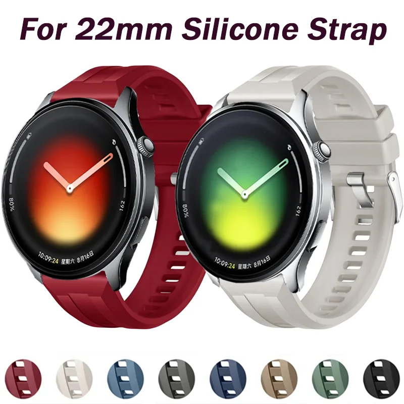 22 mm Sport-Silikonarmband für Xiaomi Watch 5/2/S4-3-2-1, weiches, bequemes Armband für Realme Watch 5-S/OPPO Watch S-X2-X Band