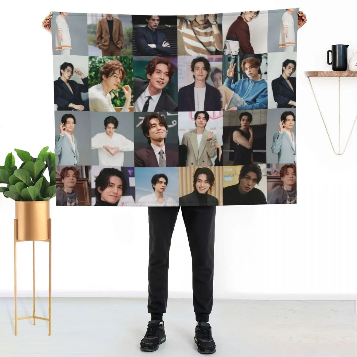 

Lee Dong Wook Throw Blanket Shaggy Furry Soft Blanket for Bedroom Living Room