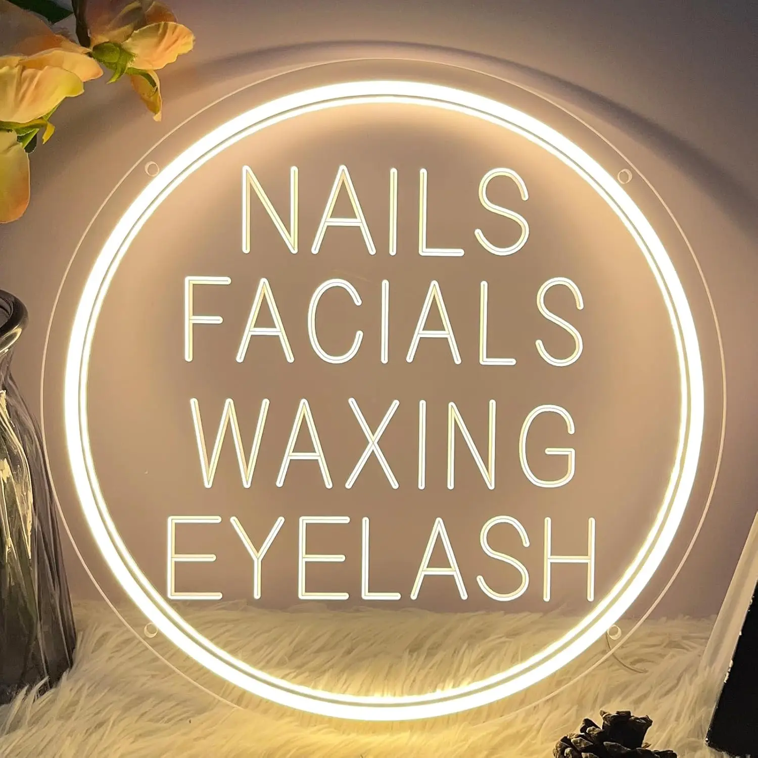 

Nails Facials Waxing Eyelash Neon Sign Led Advertising Neon Light Beauty Salon Spa Lash Hair Shop Business Decoration
