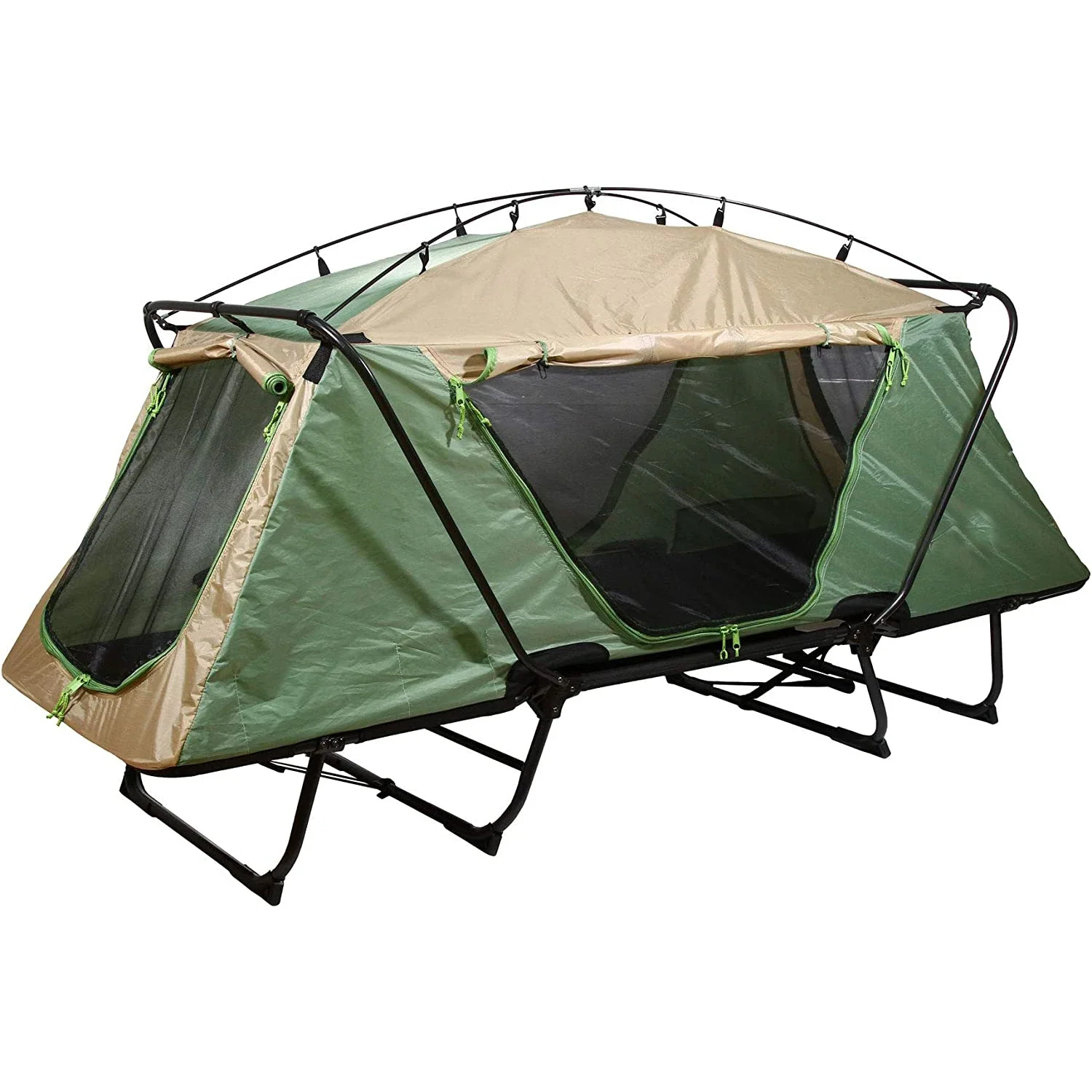 

2024 New High Quality Green Oversize Tent Cot Folding Outdoor Camping Tent Hiking Sleeping Bed