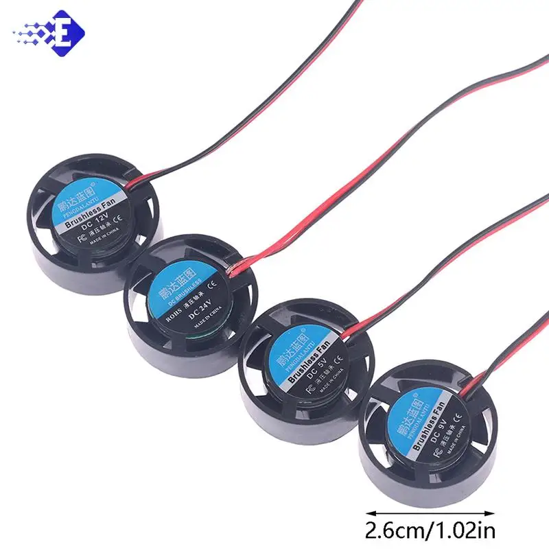 

Микровентилятор для ноутбука 25,5x10 мм, 5 В, 9 В, 12 В, 24 В, Круглый Мини микровентилятор для светодиодных ламп, радиатор для компьютера, охладитель для ноутбука