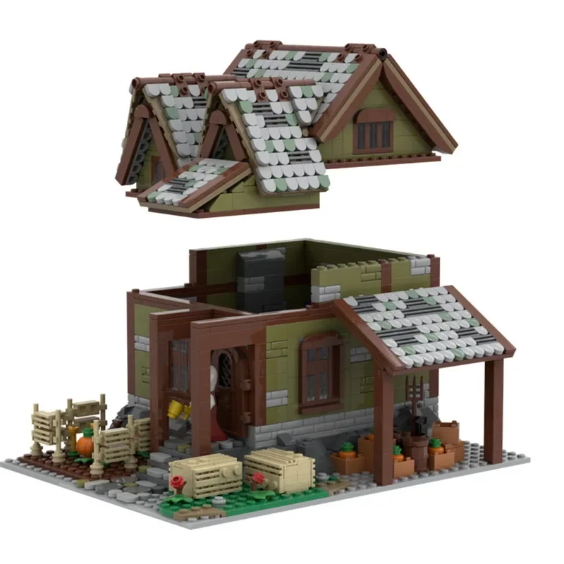 2025 novos blocos de construção moc modelo arquitetura fazenda casa do fazendeiro blocos de construção modulares presente brinquedos diy conjunto montagem