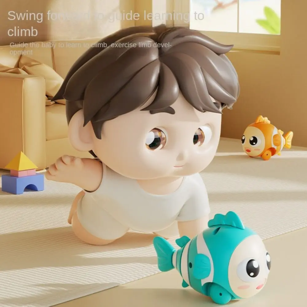 Guida elettrica strisciante per bambini Giocattoli a forma di pesce Educazione precoce Suono Camminare Giocattolo per bambini Puzzle Giocattoli sensoriali