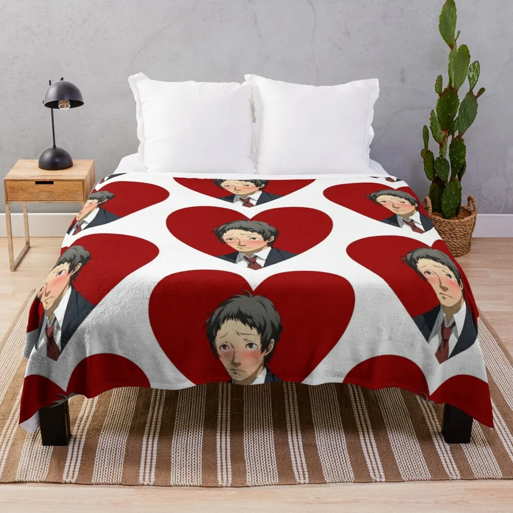 

Tohru Adachi Portrait (Blushing Heart) Throw Blanket Custom blankets ands Shaggy Blankets