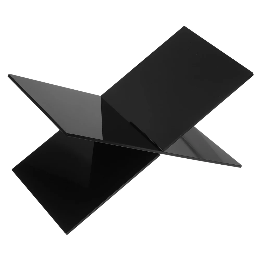 

Book Shelf Creative Bookshelf Acrylic Stand for Reading Display Miniature Black Cookbook Holder Organizer Student