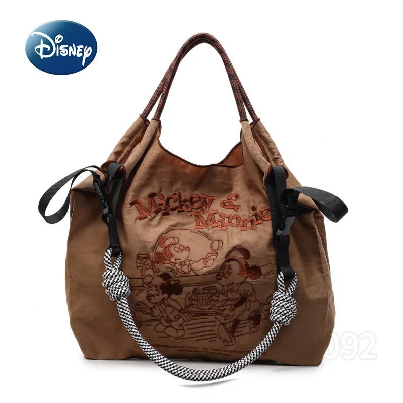 Nuevo bolso de hombro de Mickey de Disney para mujer, bolso de hombro tipo bandolera bordado de gran capacidad a la moda, bolso de mujer de dibujos animados