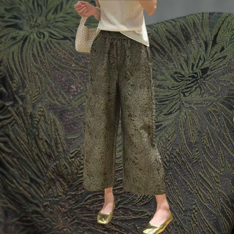 

Новая жаккардовая ткань в китайском стиле с золотой проволокой для широких брюк, платья, одежды в этническом стиле, ткани по метрам, ткань для шитья своими руками