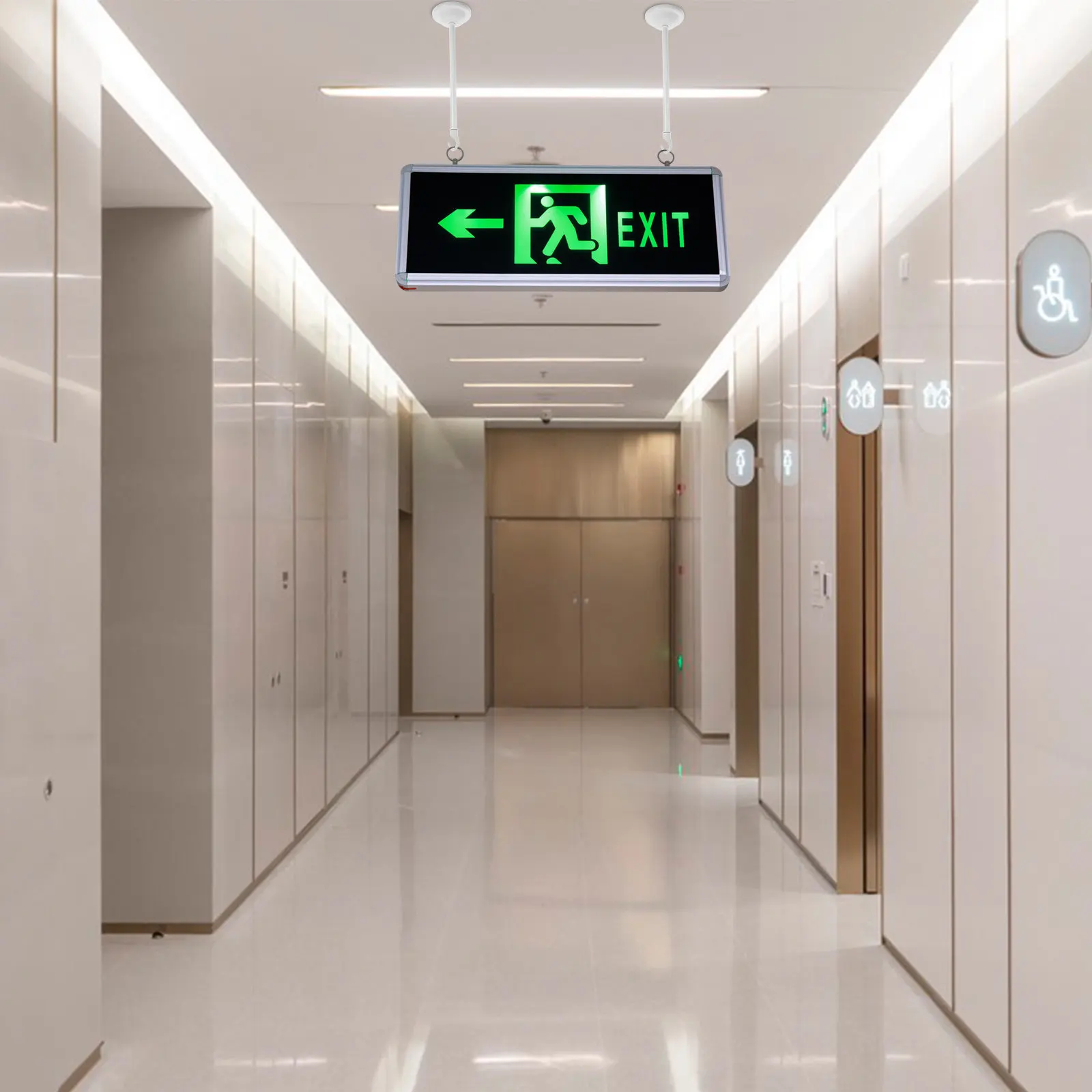 2Pcs Emergency Light Hanging Rod Quick Install Exit Sign Lighting Fixture Stems for Evacuation Safety Sign Light Sturdy Iron