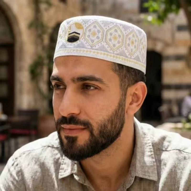 Muslim Caps For Men Clothing Hat Turkey Tax Kipa Kufi Saudi Islamic Prayer Turban Embroidery Arab 03671