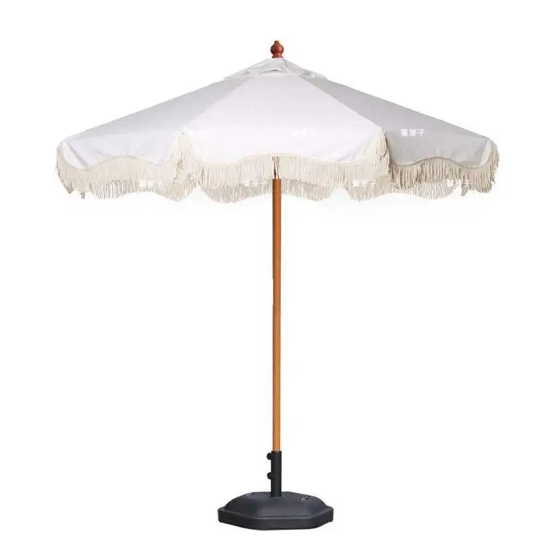 Balcony French Garden Outdoor Villa Courtyard Umbrella Wedding Tassel Parasol Sun Umbrella Portable Outdoor Compact