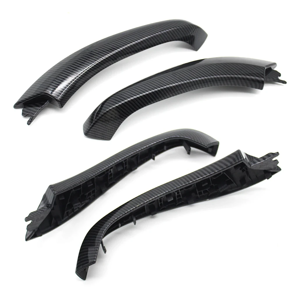 Car Interior Carbon Fiber Left Right Door Pull Handle Outer Cover Replacement For BMW X3 X4 G01 G02 F97 F98 2018-2021