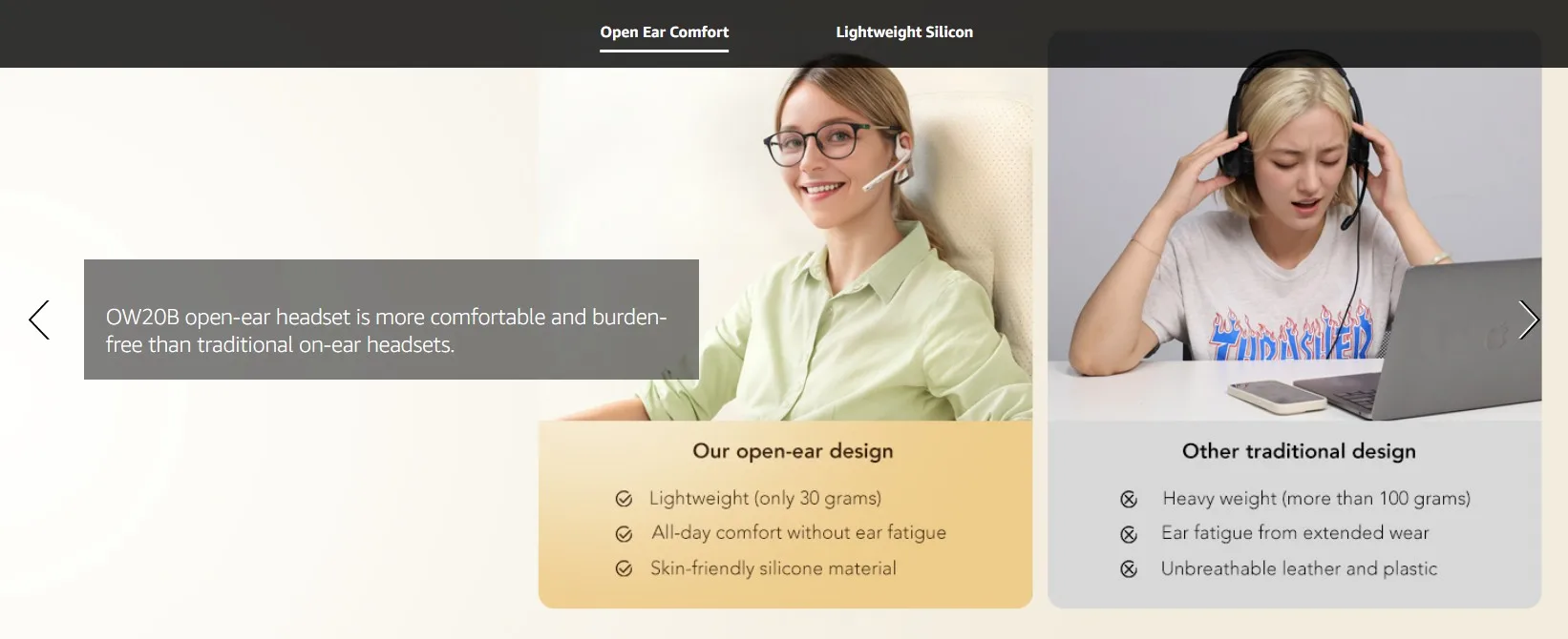 Nuroum Open-Ear Kabellose Kopfhörer Bluetooth 5.3 Headset mit Geräuschunterdrückungsmikrofon für Arbeit, Büro, Callcenter, Komfortable Ohrbügel-Kopfhörer Freisprecheinrichtung für PC, Laptop, Mobiltelefon, Teams, Zoom-Meetings, Fernarbeit – Detail 3