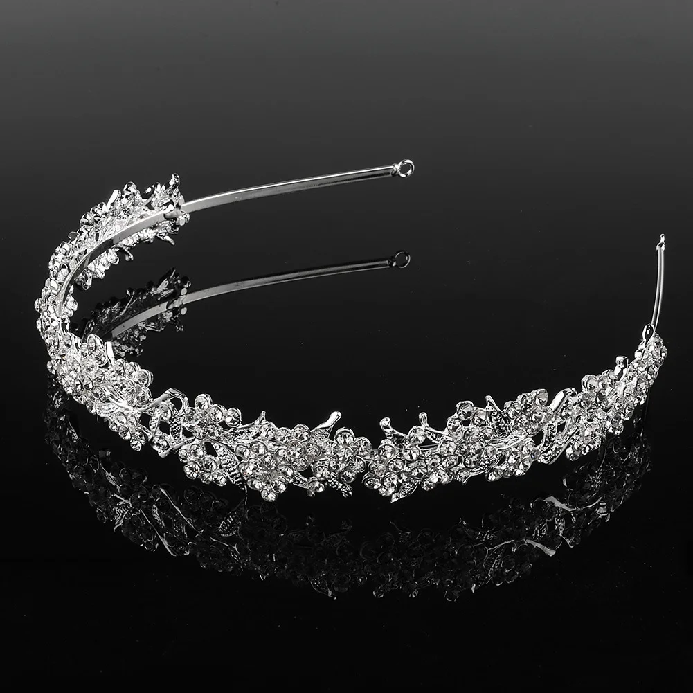 Silver Bridal Headpieces Silver  Rhinestone Crystals Diadem Queen Crowns PrincessTiaras Bride Headwear Bridal Jewelry Hair