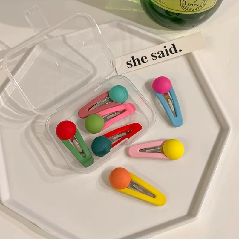 New Cute Sweet Colorful Candy Bean Hair Clips for Girls - Vibrant BB Barrettes, Kids' Bangs Side Clips in a Box, Adorable Gift image 6