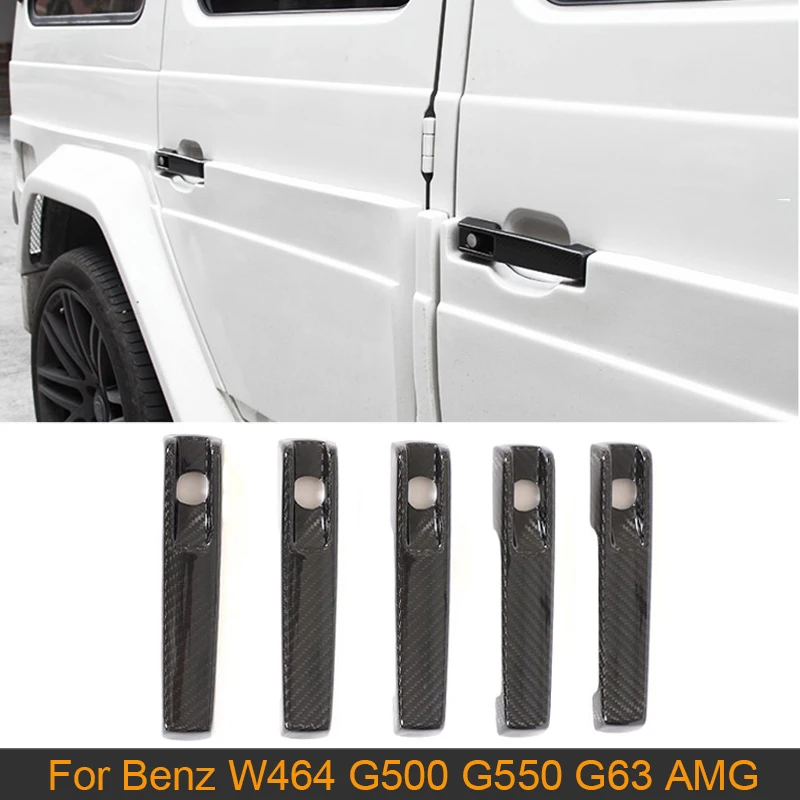 Carbon Fiber Car Outer Door Handle Covers Trims For Mercedes-Benz G Class G500 G63 Standard AMG 2020 Door Handle Covers Trims