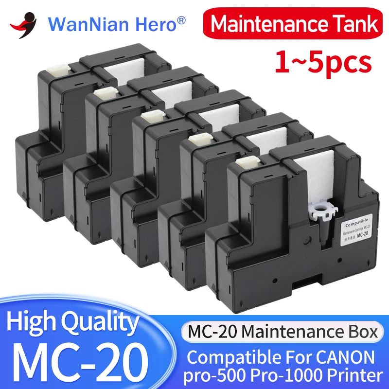 1~5pcs MC-20 Maintenance Box Compatible For CANON PRO-500 PRO-1000 Printer Maintenance Tank MC20 Ink Maintenance Cartridge