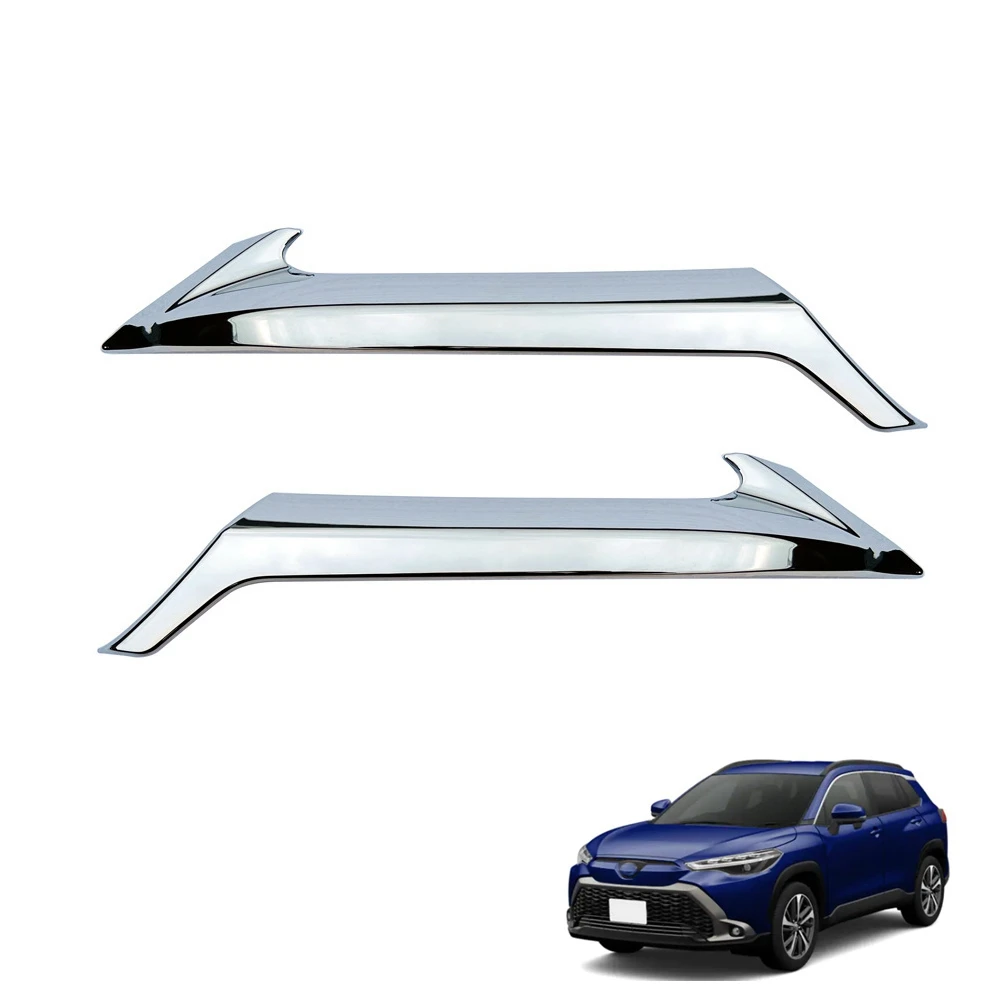 Rejilla central delantera superior cromada para coche, tiras de moldura para parrilla, embellecedor de cubierta para Toyota Corolla Cross 2020 2021 2022 estilo JP