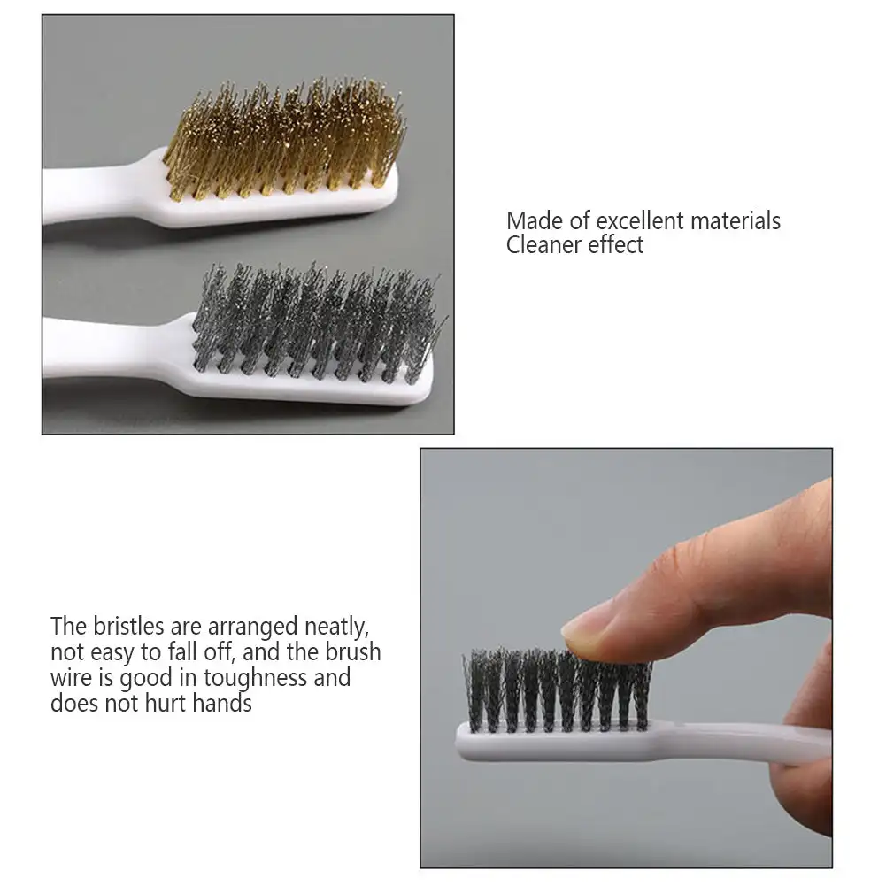3D Printer Cleaner Tool Wire Toothbrush Copper Brush Handle Cleaner Brush For Nozzle Heater Block Hotend Cleaning Hot Bed Parts