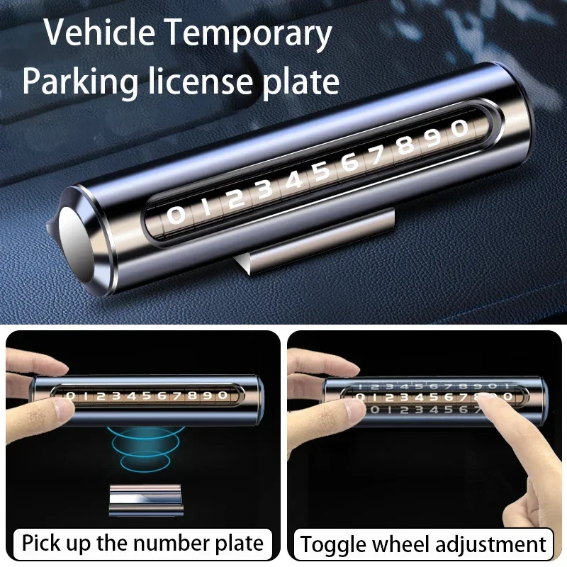 1 Pcs Car Car Accessories Parking Phone Roller Adjustment Number Plate Car Moving Car Tag Can Be Hidden Number Display Plate