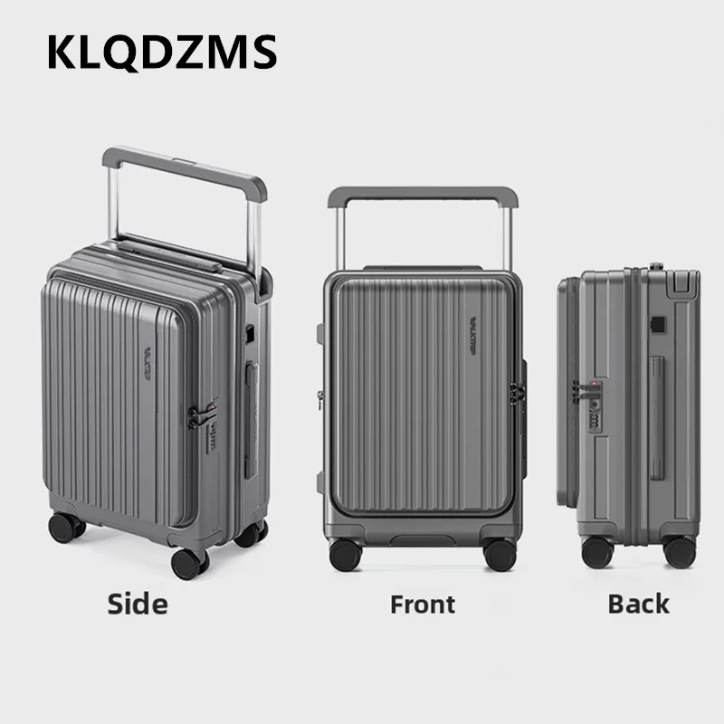 

KLQDZMS чемодан 20-дюймовый женский посадочный чемодан 24 "26" с передним отверстием для ноутбука чемодан на колесиках стильная дорожная сумка для багажа