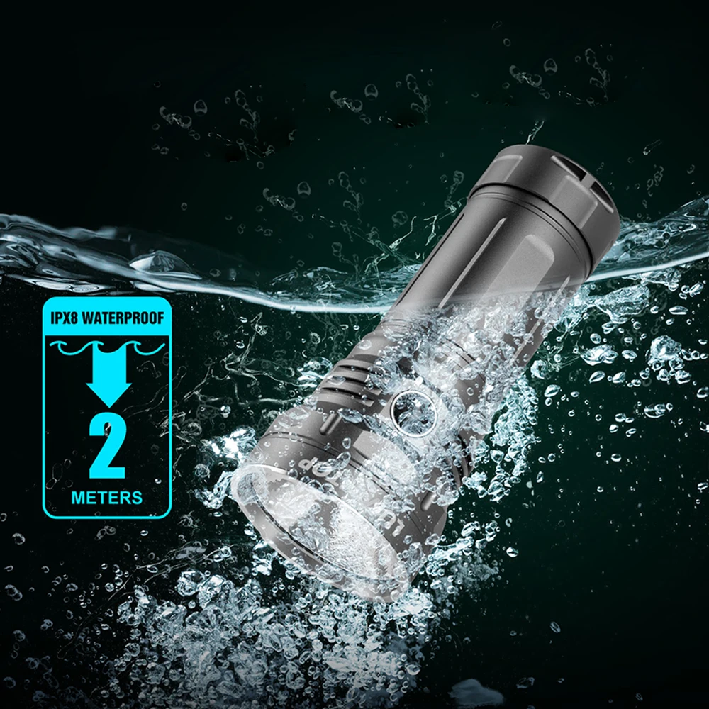 EDC LED Outdoor Flashlight 800M USB C Rechargeable Lamp 15000 Lumen Torch Outdoor Lantern 46950 Li-ion Powerful Light GT4695 V3