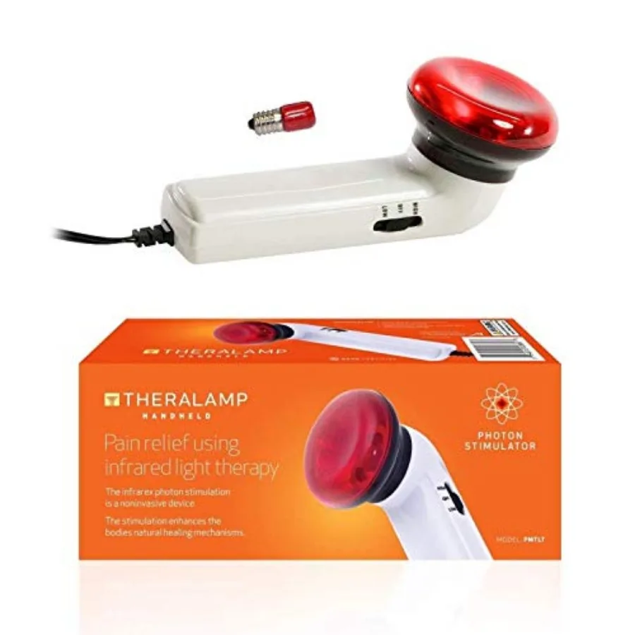 

Red Light Therapy Infrared Heating Wand by Theralamp Handheld Heat Lamp Includes Replacement Bulb Provides Muscle Pain Relief a