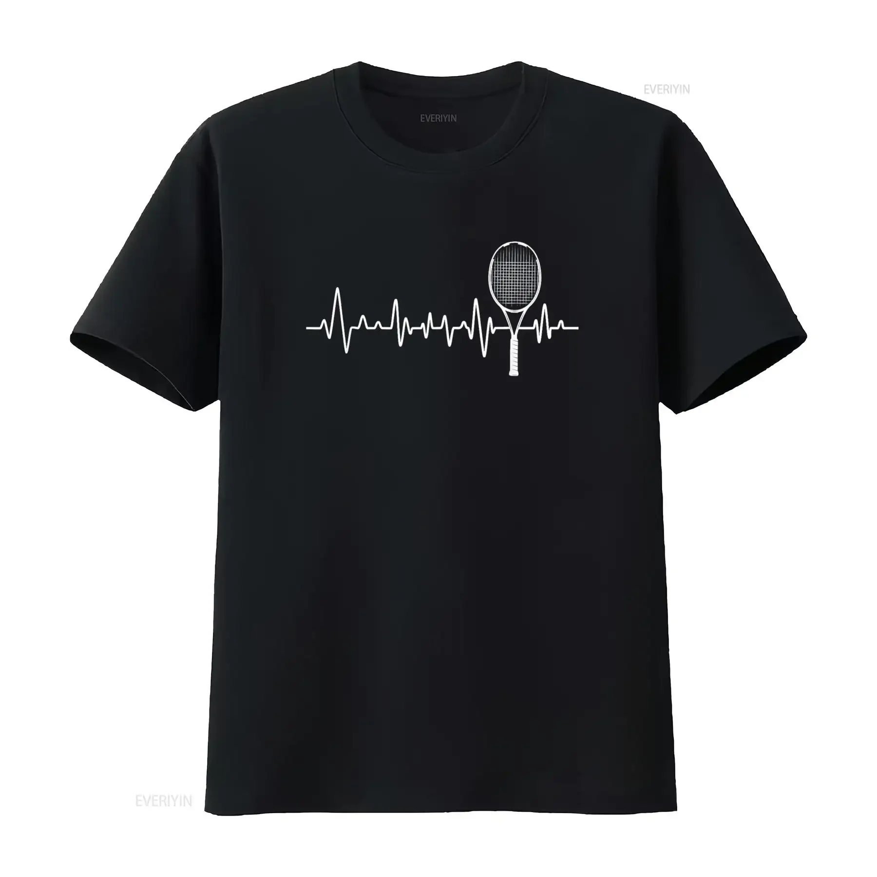 Tennis Racket Pulse Heartbeat EKG Tournament Sports Lover T Shirt vintage Washed Comfortable Stylish Unisex Breathable